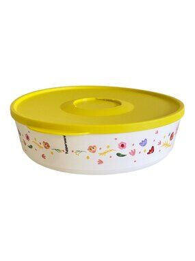 Tupperware Fanciful Floral Food Storage Salad Bowl Serving Snack Container